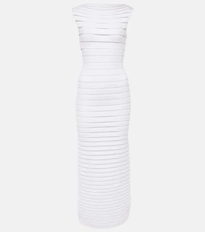 Alaïa Cap-sleeve Bandage Midi Dress In White