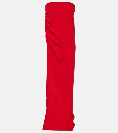 Rick Owens Asymmetric Satin Bustier In Cardinal Red