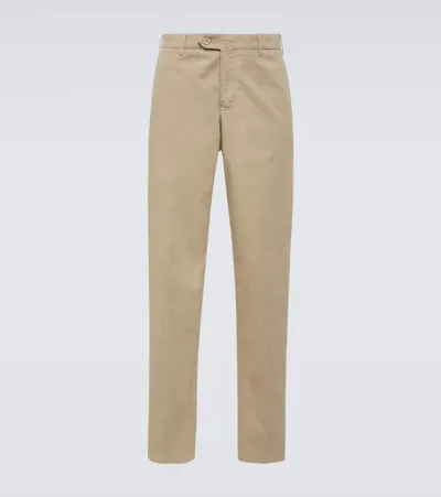 Loro Piana Straight-leg Cotton-blend Twill Chinos In Neutrals