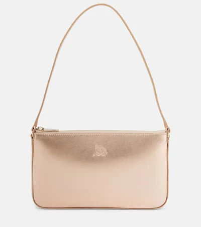 Christian Louboutin Loubila Metallic Leather Shoulder Bag In Leche