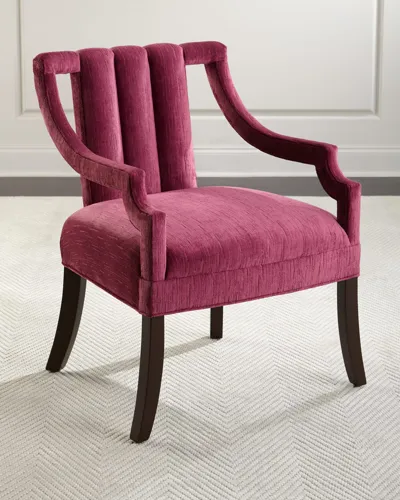 Haute House Tyra Velvet Chair In Raspberry