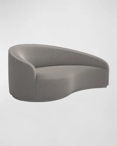 Interlude Home Dana Left Curved Chaise In Faux Linen Gray