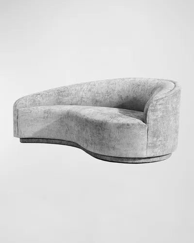 Interlude Home Dana Right Curved Chaise In Gray Chenille