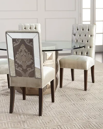 Haute House Brittany Mirrored Trim Dining Chair In Silver