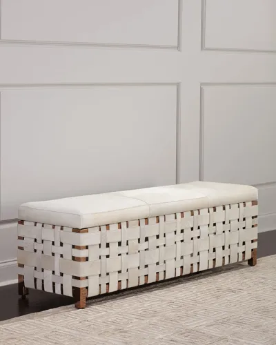 Arteriors Ellis Hair Hide Bench In White