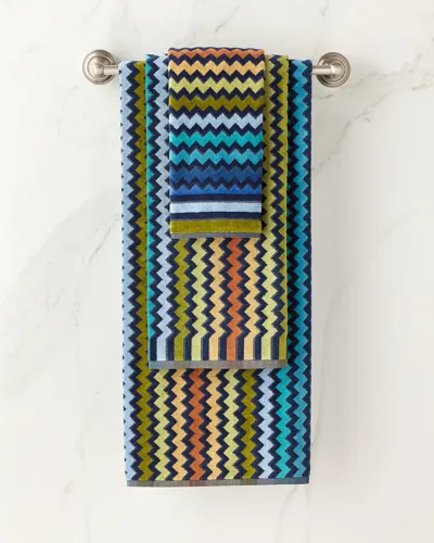 Missoni Warner Bath Sheet In Blue Pattern