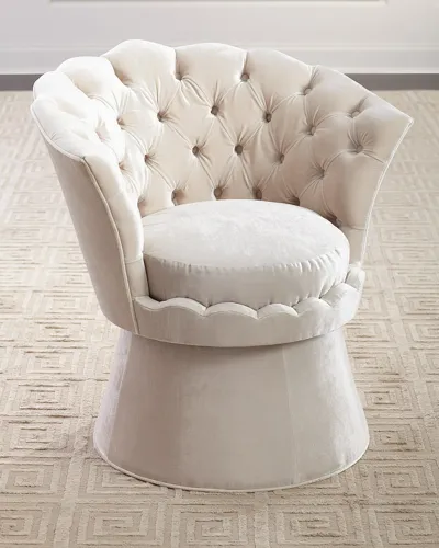 Haute House Oralia Tufted Vanity Chair In Snow