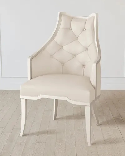 William D Scott Logan Antique White/milk Arm Chair