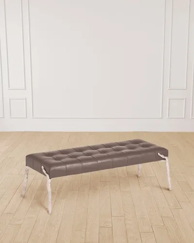 William D Scott Bristol Branch Bench In Graphite Leather