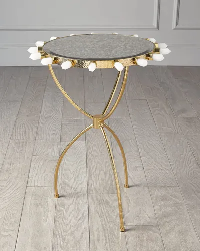 William D Scott Lola Quartz Brass Table