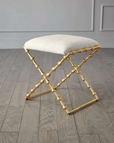 Ashley Childers For Global Views Elder Bench In Gold/white