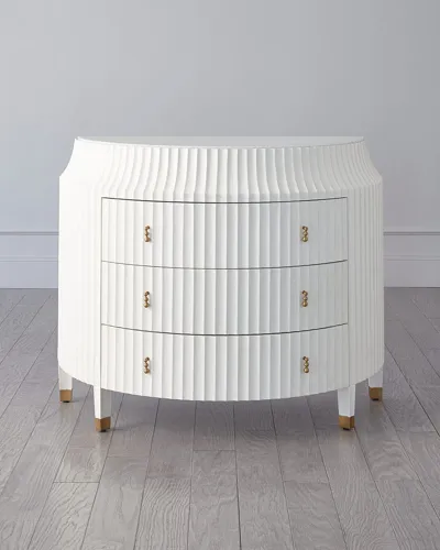 Ashley Childers For Global Views Fountain Demuline Chest In White/gold