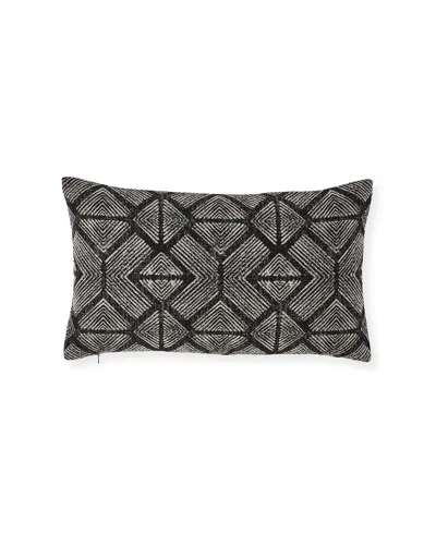 Elaine Smith Bakuba Lumbar Ebony Sunbrella Pillow