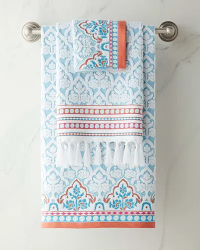 John Robshaw Sheetal Hand Towel In Turquoise