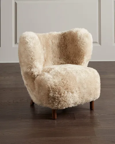 Interlude Home Anders Sheepskin Chair In Taupe