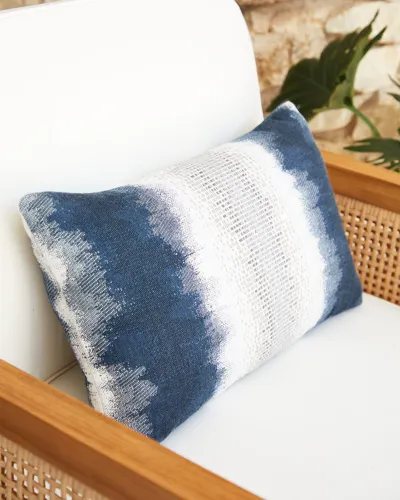 Elaine Smith Resilience Indoor/outdoor Pillow, 12" X 20" In Indigo