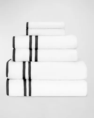 Home Treasures Ribbons 6-piece Bath Towel Set In White Black