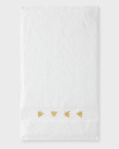 Tl At Home Mel Guest Towels, Set Of 2 In White/light Gold