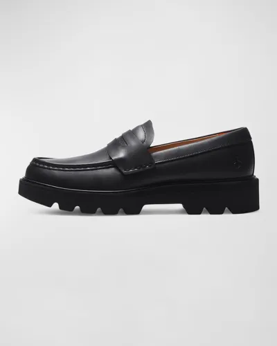 Rag & Bone Men's Rb Leather Penny Loafers In Black