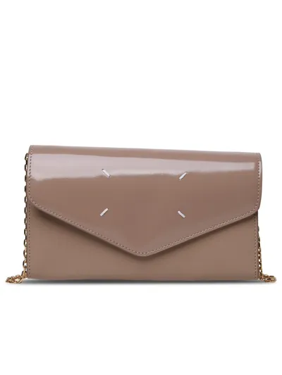 Maison Margiela Four Stitches Chain Wallet In Beige