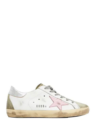 Golden Goose Super-star Leather Sneakers In White