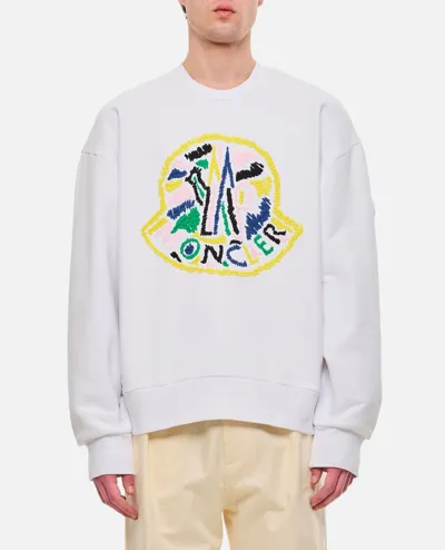 Moncler Cotton Sweatshirt In White