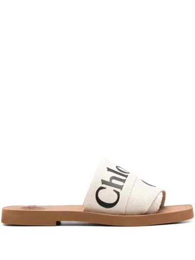 Chloé Woody Sandals In White