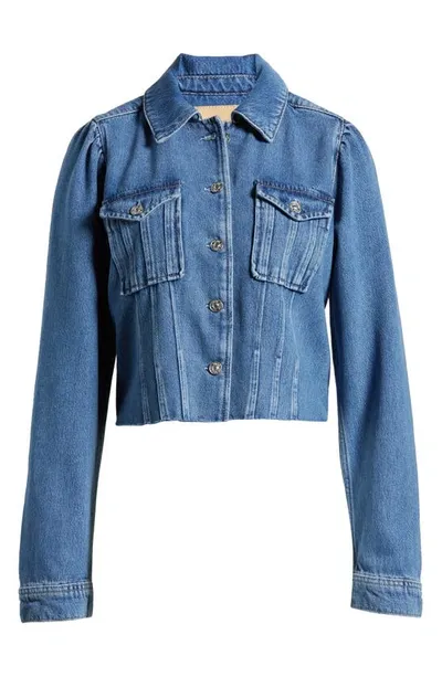 Paige Pacey Raw Hem Crop Denim Jacket In Selah