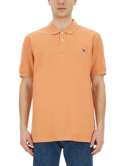 Ps By Paul Smith Ps Paul Smith "zebra" Polo. In Orange