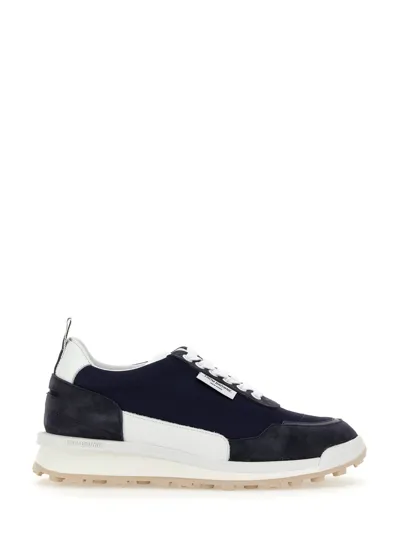 Thom Browne Lace-up 40mm Suede Sneakers In Blue