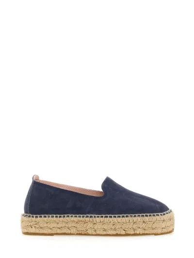 Manebi Leather Espadrille In Blue