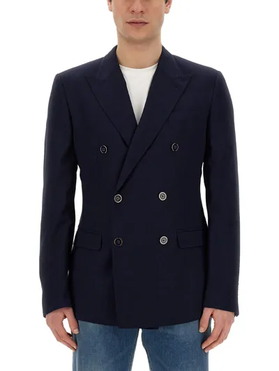 Dolce & Gabbana Double-breasted Jacket In Blue