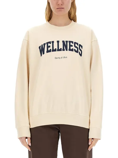 Sporty And Rich Sporty & Rich Sweatshirt With Logo Unisex In Ivory