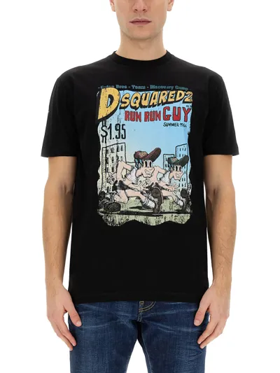 Dsquared2 Printed T-shirt In Black