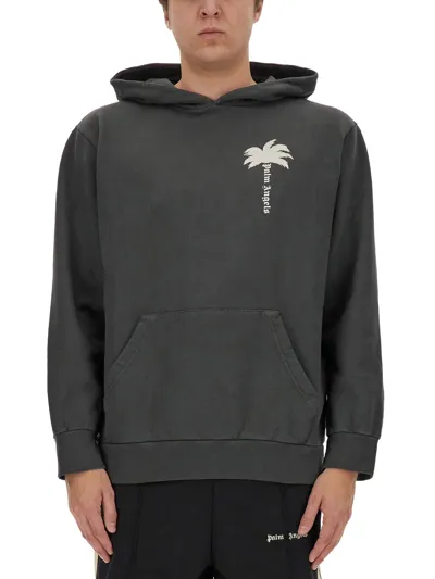 Palm Angels Hoodie In Gray