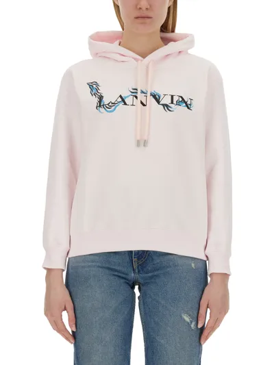 Lanvin Felpa Capp.logo In Pink