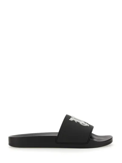 Palm Angels Slide Sandal In Black