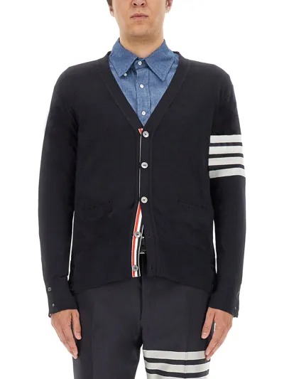 Thom Browne 4bar Stripe Cardigan In Blue