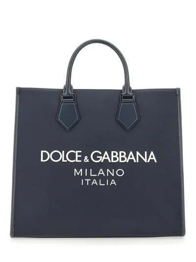 Dolce & Gabbana Large Shopping Bag In Blue