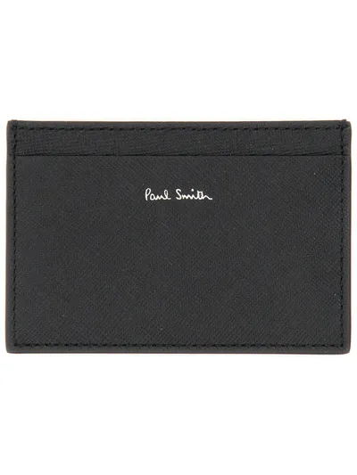 Paul Smith Leather Mini Blur Card Holder In Multicolour