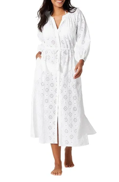 Tommy Bahama Harbour Eyelet Embroidered Cover-up Dress In White