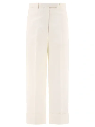 Thom Browne Trousers In Organic Cotton In White