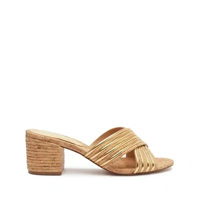 Schutz Latifah Mule Cork Sandal In Gold