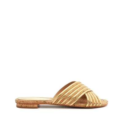 Schutz Latifah Cork Sandal In Gold