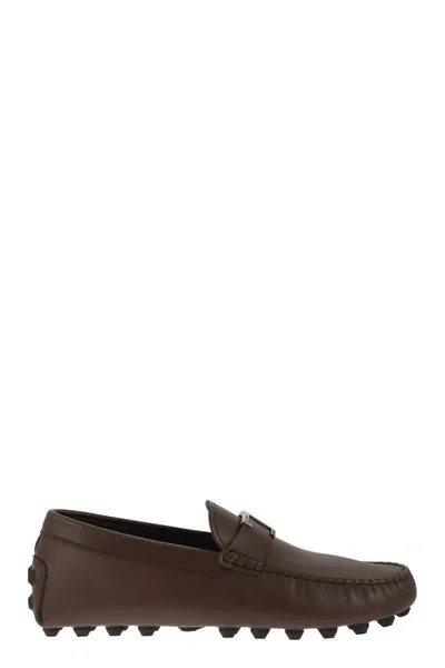 Tod's Men's Moccasin With Macro Rubbers Loafer In Brown