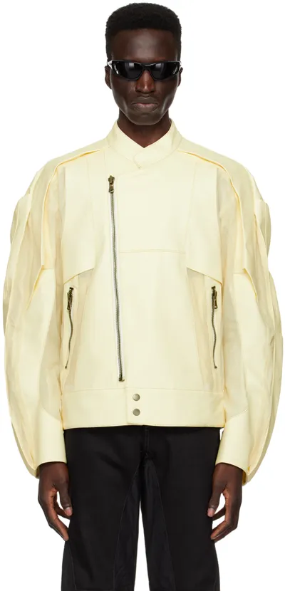 Carnet-archive Off-white Crustacean Shell Jacket In Lemon