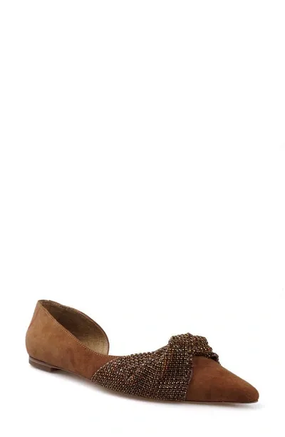 Zigi Odette Half D'orsay Flat In Dark Tan