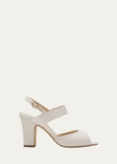 Manolo Blahnik 90mm Khiko Peep Toe Sandal In Lcrm1313