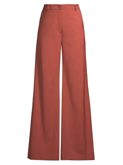 Weekend Max Mara Womens Rust Sonale Wide-leg High-rise Virgin-wool Trousers