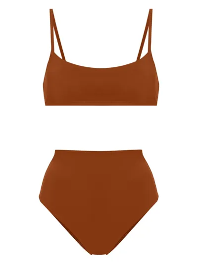 Lido Undici High Waist Bikini In Brown